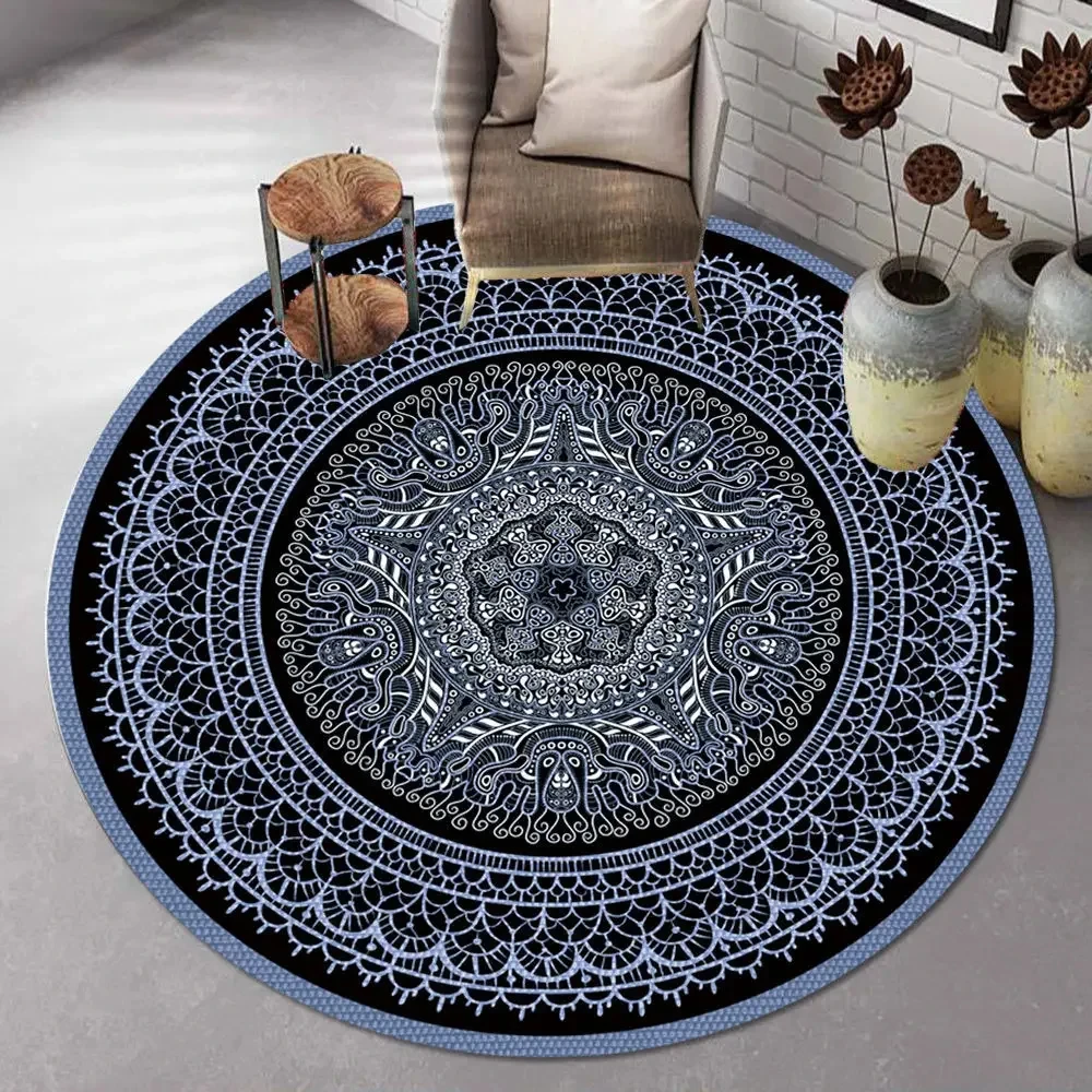 Vintage Coffee Equipment - Bohemian Mandala Round Carpet Ethnic Style