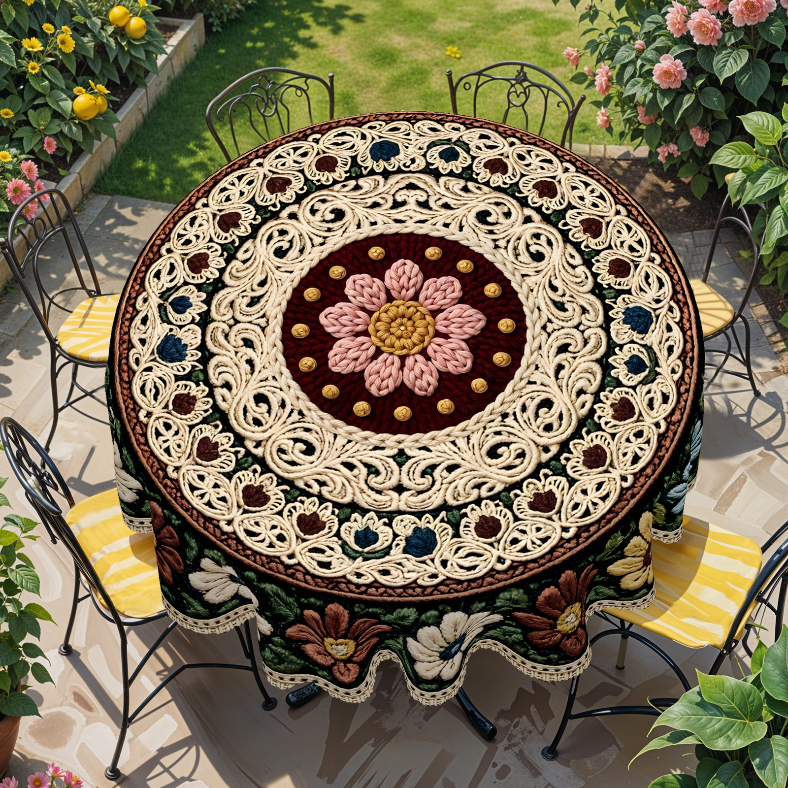 Vintage Floral-Themed Tableclo - Vintage Coffee Equipment reseña y precio