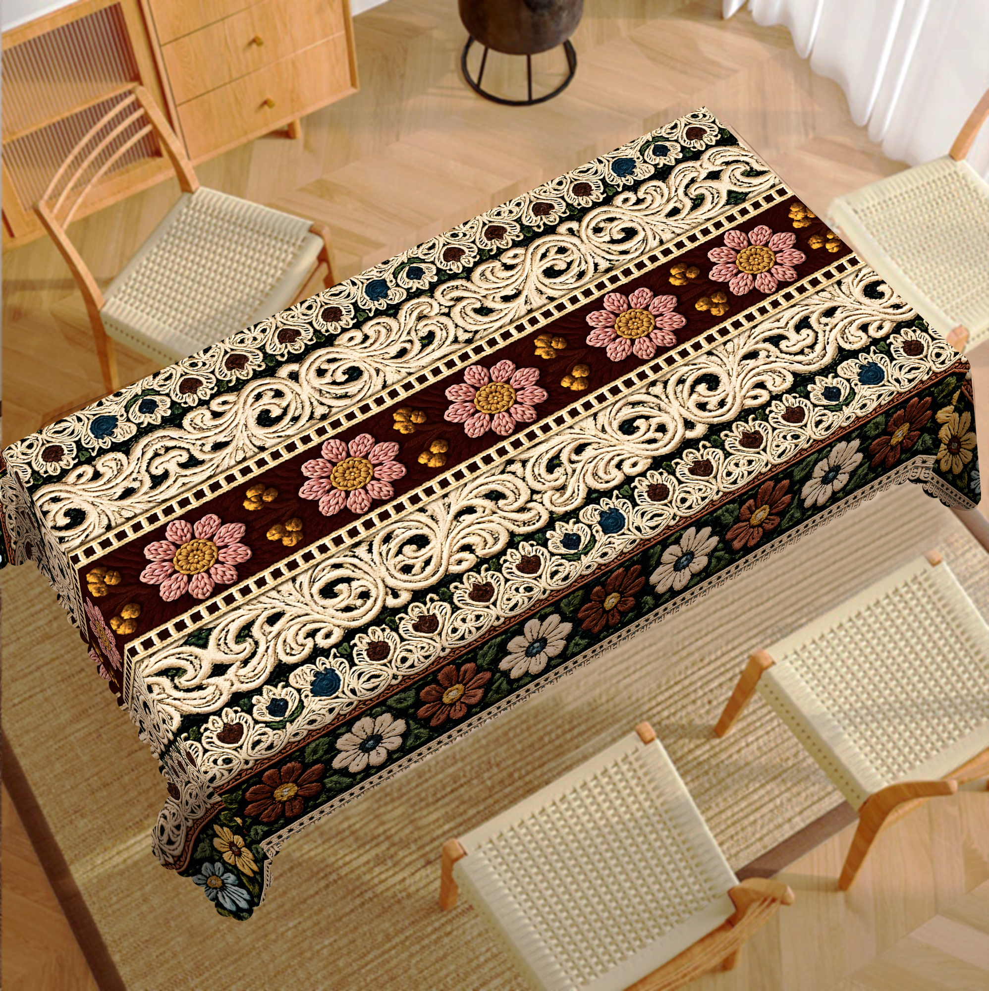 Vintage Floral-Themed Tableclo - Vintage Coffee Equipment reseña y precio