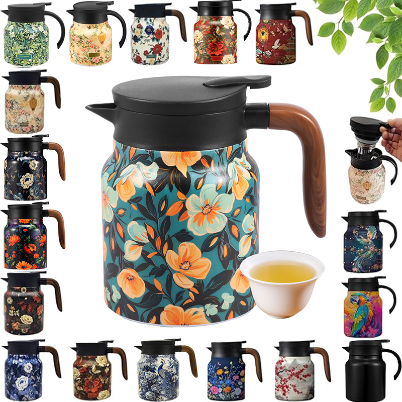 Vintage Floral Tea Thermos Sta - Vintage Coffee Equipment reseña y precio