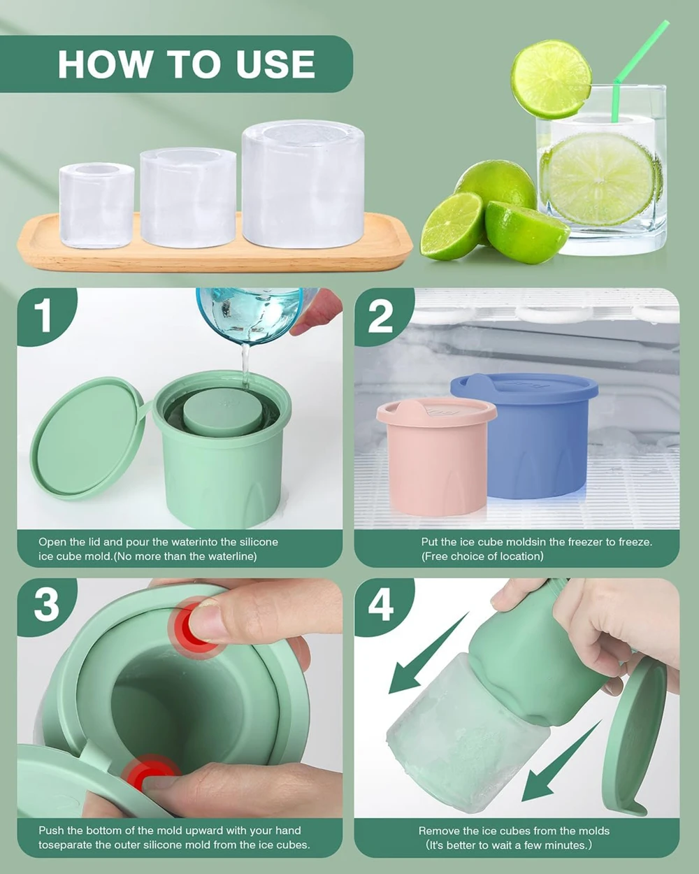Large Ice Cube Tray Silicone C - Coffee Equipment Tray reseña y precio