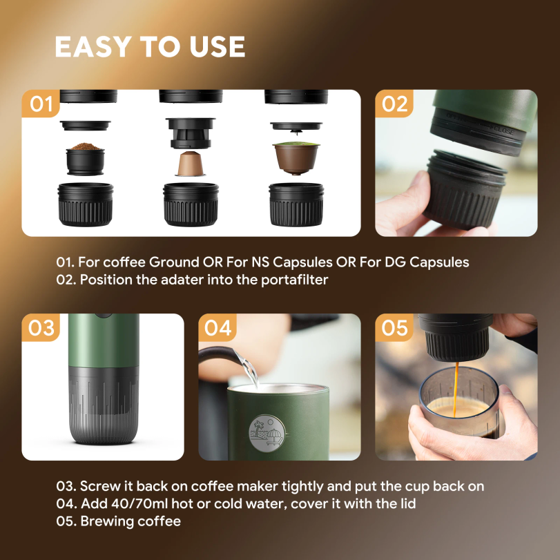Portable Espresso Machine 3-in - Hero Coffee Equipment reseña y precio